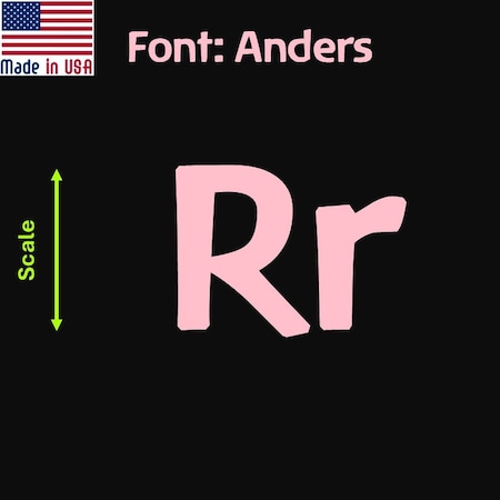Aacc Self-Adhesive Vinyl Letter: r, Scale: 8 cm. Color: Pink Font: Anders by, 4PK AACC-Anders-lr-Pink-M8x4
