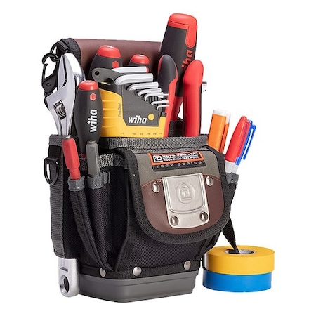 Veto Pro Pac Tool Bag, Black/Brown/Gray, 20 Pockets TP3B