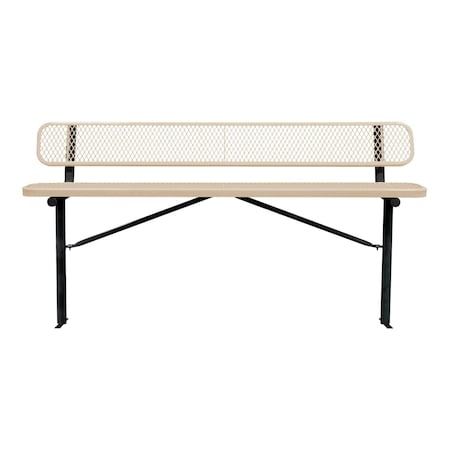 Leisure Craft Bench/Back, Ingroud Mount, 8ft., Beige B8WBIG-BEIGE