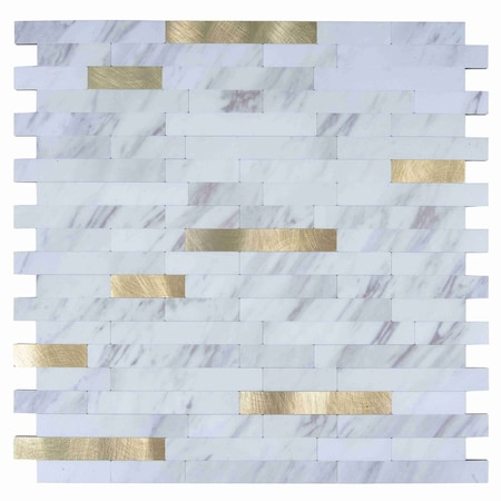 Apollo Tile White Gold 11.8 in x 10.23 in PVC Polished Peel & Stick Tile 9.26 sqft/case, 10PK PS99ST01