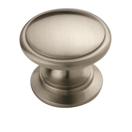 Amerock Ravino 1-1/4 inch (32mm) Diameter Satin Nickel Cabinet Knob, 10PK 10VMP53012G10