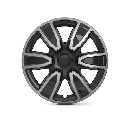 Altertrim 15 in Univ Hubcaps for steel whls, Snap-On, (Slvr & Blk Lacq), 4PK CHB-5087-DP-15