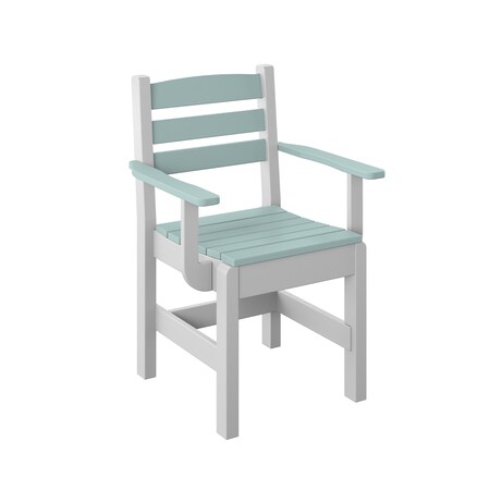 Polybird DINING CAPTAIN CHAIR.     SAGE AND WHITE POLYBIRD P11-R