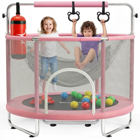 Hurtle 55 in Trampoline for Kids with Safety Enclosure HUTRA55PK