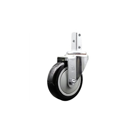 Service Caster 4 Inch Black Polyurethane Wheel Swivel 7/8 Inch Square Stem Caster SCC SCC-SQ20S414-PPUB-BLK-78