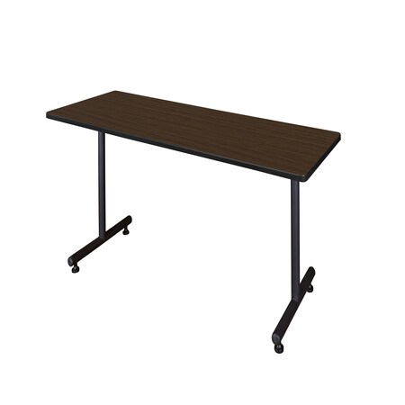 Regency Kobe T-Base Training Seminar Table, 66 in W, 24 in L, Neo Walnut MKTRCT6624NW