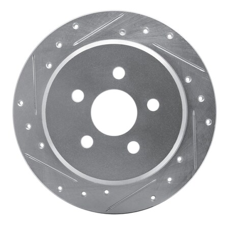 Dynamic Friction Co DFC Brake Rotor - Drilled and Slotted - Silver 631-39014L