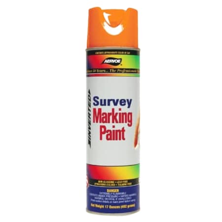 Aervoe Survey Marking Paint Fluorescent Orange net 17 oz., 12PK 222