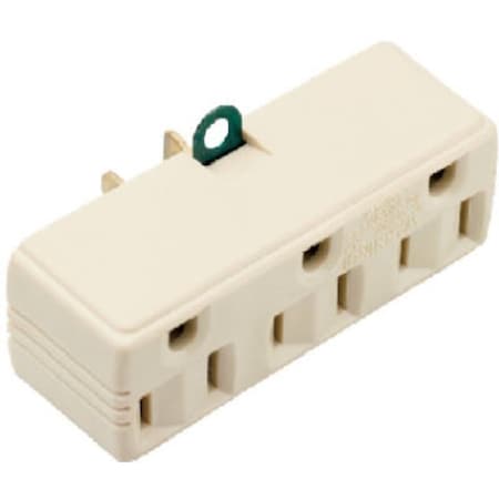 Legrand Adapter, 15 A, 125 V, 3 -Outlet, NEMA: NEMA 5-15R, Ivory 1219ICC10