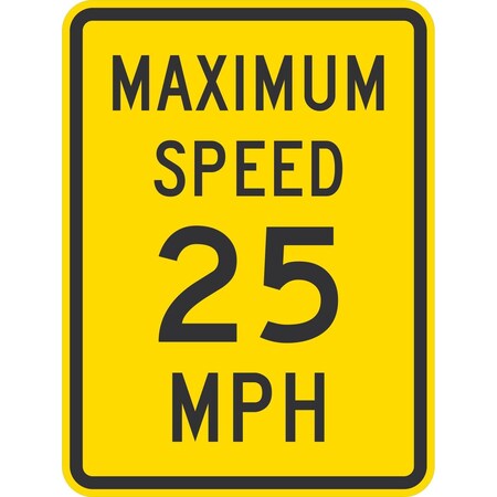 Lyle Maximum Speed 25 Mph, 18x24, Non-Reflective, Yellow G-11327-NA_18x24
