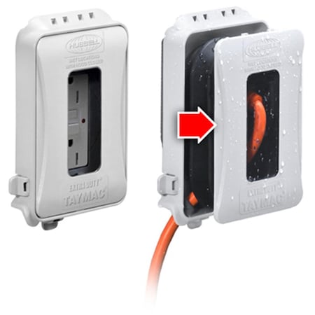 Raco 1 Gang in Use Outlet Cover, White 212393