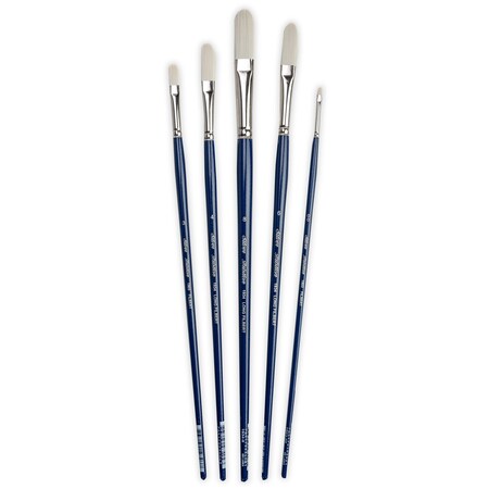 Silver Brush Bristlon Long Filbert & Filbert Brush Set, 5-Piece Set BR-1953