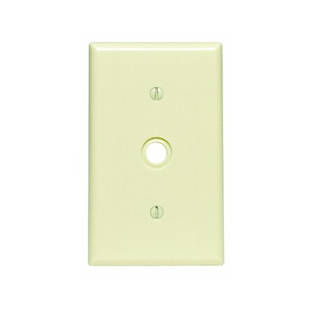 Leviton Telephone/Cable Wallplate, Standard Size, Gang 1, Ivory 86018