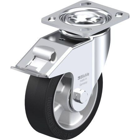 Blickle Swivel Plate Caster, Solid Rubbr, 6", Brake, Caster Load Rating Range: Heavy-Duty LEH-ALEV 150K-14-FI