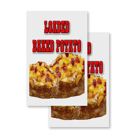 Signmission Loaded Baked Potato, 24 Inch x 36 Inch Vinyl Decals, Vinyl Decal, 2PK DSB-2436-2PACK-Loaded Baked Potato