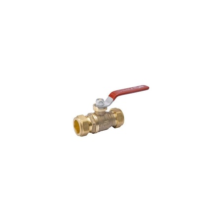 B&K Ball Valve, 1 in Connection, Compression, 200 psi Pressure, Manual Actuator, Brass Body Chrome 111-1-1