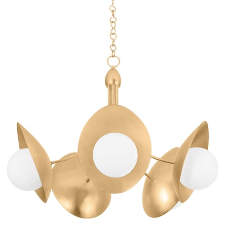 Troy Lighting Olson 5 Light Chandelier 38.25 In. Vintage Gold Leaf F3038-VGL