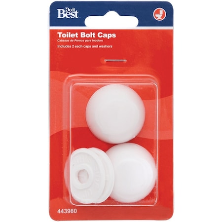 Do It Best Wht Plastic Toilet Snap-On Bolt Caps, 2-Ct. 443980
