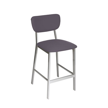 Bfm Seating Hamilton Side Barstool, Grade 3 Vinyl Seat & Back - Steel Frame - Platinum Finish JS10B2013-2013PL