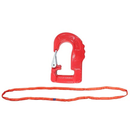 Mytee Products Endless Round Sling 8ft Red w/ Hook Combo Crane Wrecker Towing RSLH-8-13200-R