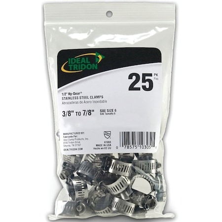 Ideal Tridon HyGear 676 Series Worm Gear Hose Clamp, Stainless Steel 6706550