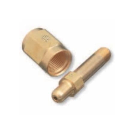 Western Enterprises Regulator Inlet Nipples, Air, 1/4 in (NPT), 3 in, Stainless Steel, CGA-347, Hand-Tight 312-SS-6347-3
