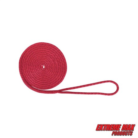 Extreme Max Extreme Max 3006.2006 BoatTector Solid Braid MFP Dock Line - 3/8" x 15', Red 3006.2006