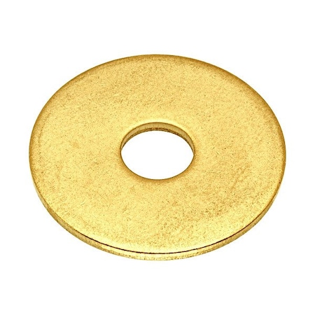 Zoro Select Flat Washer, For Screw Size 1/4 in , Brass Plain Finish, 5 PK WASB14WBR