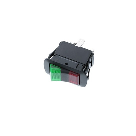 Switch Components Sealed Rocker IP56, 4P SPDT OFF-ON, Red/Green Bulbs SRB3-1D-DC-1-RGL