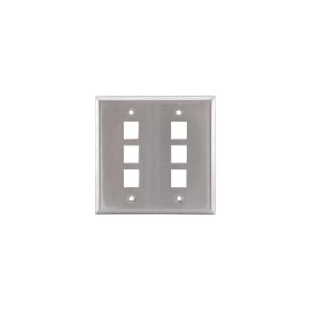 Hubbell Premise Wiring Wall Plate, 6 Port SSF206
