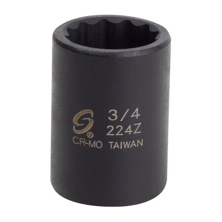 Sunex 1/2 in Drive 3/4 in 12-Point Impact Socket 224Z