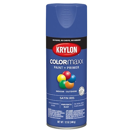 Colormaxx 12 Oz Krylon Iris Paint & Primer Spray Paint, Satin K05564007