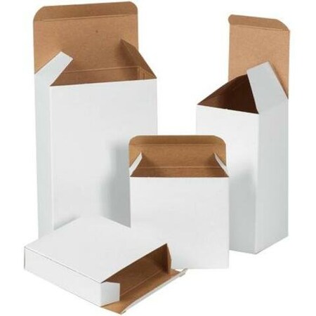 Partners Brand 4 in x 1 5/8 in x 4 in Reverse Tuck Folding Carton, White, Fiberboard, 500 PK RTC38W