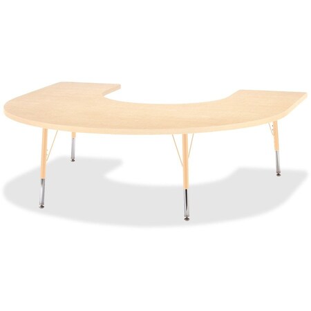 Jonti-Craft Berries Horseshoe Activity Table, 66 in. x 60 in., E-height, Maple/Maple/Camel 6445JCE251