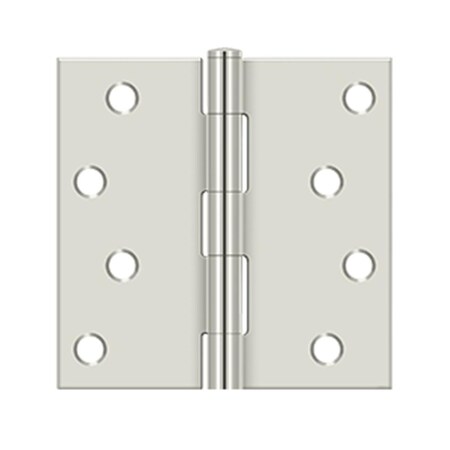 Dendesigns 4 x 4 in. Residential Square Hinge - Polished Nickel DE3240047