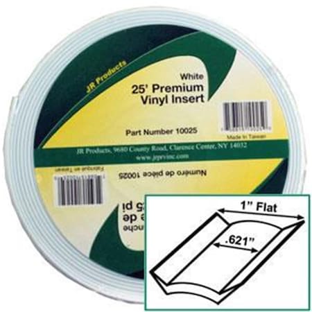 Powerhouse 10025 Exterior Hardware RV 1 in. x 25 ft. Vinyl Insert White PO3571181