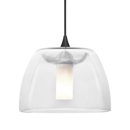 Besa Lighting Besa Spur Pendant, Clear, Black Finish, 1x 3W LED 1XT-SPURCL-LED-BK