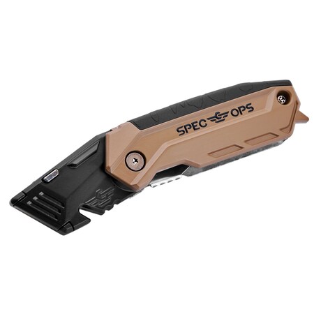 Spec Ops Folding Utility Knife, Includes 3 Blades in Handle Storage SPEC-K1-FF