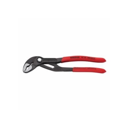 Knipex Cobra Water Pump Pliers, 7-1/4 in OAL, V-Jaws, 18 Adjustments, Serrated 414-8701180