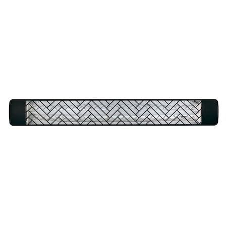 Eurofase 304 SS 61in Single Element 3000W 277V Heater, Black, Chevron Decor Plate EF30277B1