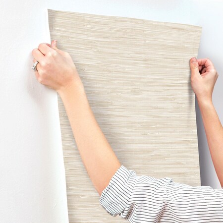 A-Street Prints Exhale Dove Woven Faux Grasscloth Wallpaper 4147-27258