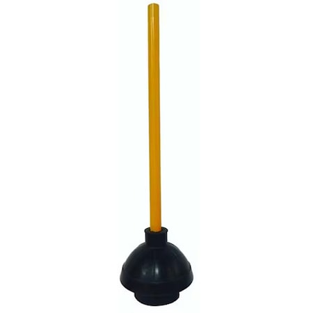 Zoro Select Forced Cup Toilet Plunger, Durable Rubber, 6 in Cup Dia, 21 in Wood Handle 1RLV8