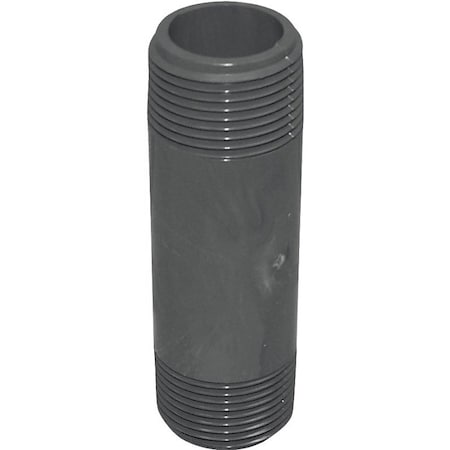Genova Products Lasco 205040Bc Pipe Nipple, 1/2 In, Npt, Pvc, Gray, Sch 80 Schedule, 4 In L 403-040