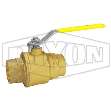 Dixon Ball Valve, 1-1/2 in Nominal, Solder End Style, Brass Body, Full Port, PTFE Seat/Seal/Thrust Washer FBV150SE