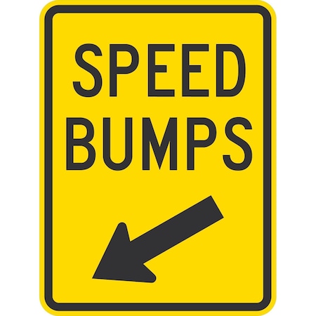 Lyle Speed Bumps (w/Arrow Pointing Bottom Left), 18x24, High Intensity Prismatic, Yellow G-10513-HI_18x24