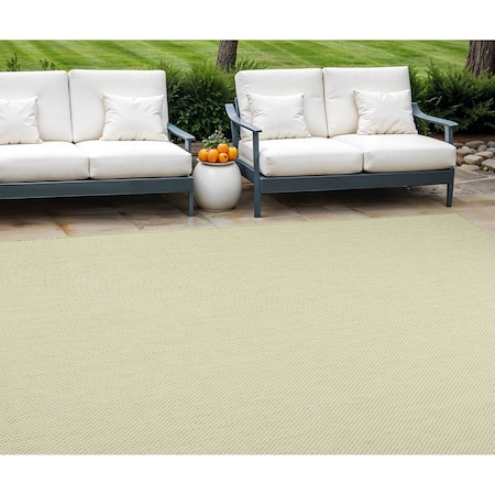 Homeroots 9' X 12' Green And Ivory Indoor Outdoor Area Rug 521964