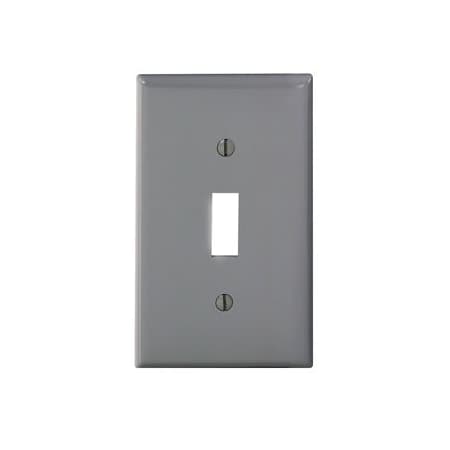Leviton Switch Wallplate, Standard Size, Gang 1, Gray 80701-GY