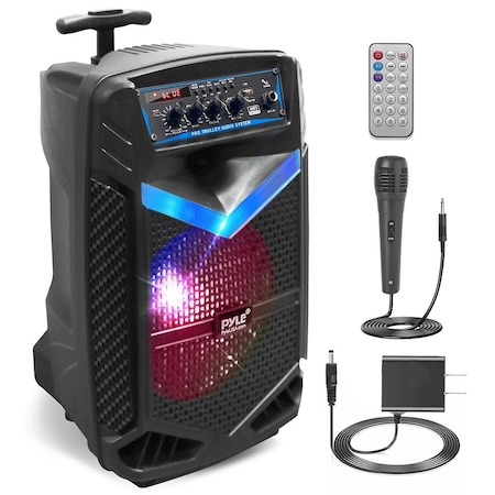 Pyle Pyle 400W Rechargeable Outdoor Bluetooth Speaker - 8 in Subwoofer, MP3/USB, Party Lights, FM/SD PPHP842B