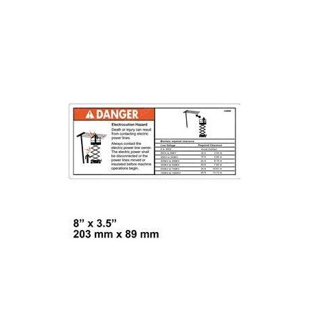 Jlg REPLACEMENT DECAL, DANGER ELEC HAZARD GS 43696