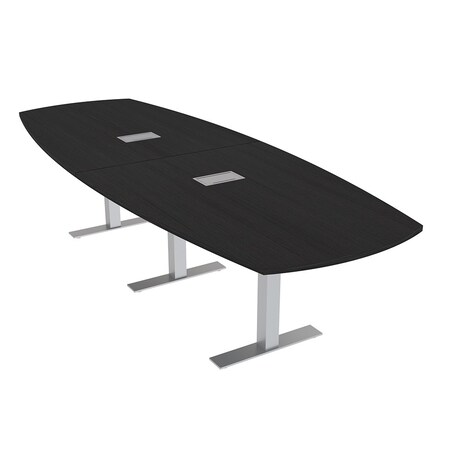 Skutchi Designs Arc Boat Conference Table With Power, 48 in W, 144 in L HAR-ABOT-48X144-T-U999ST19-ESIL